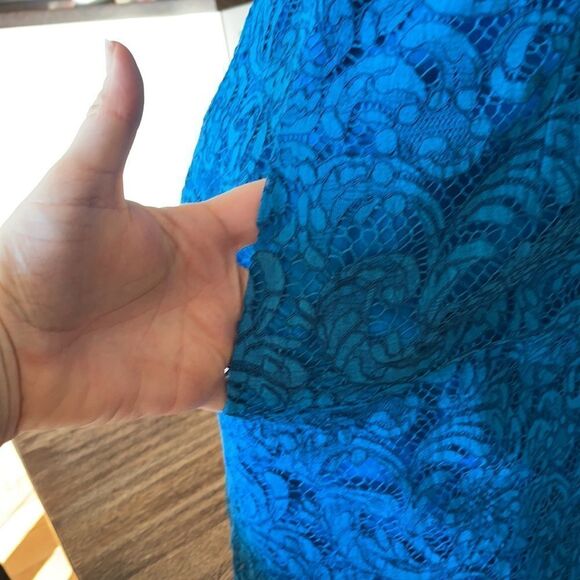 Adam Lippes Blue Sheath Mini Dress V-Neck Sleeveless - Picture 6 of 10